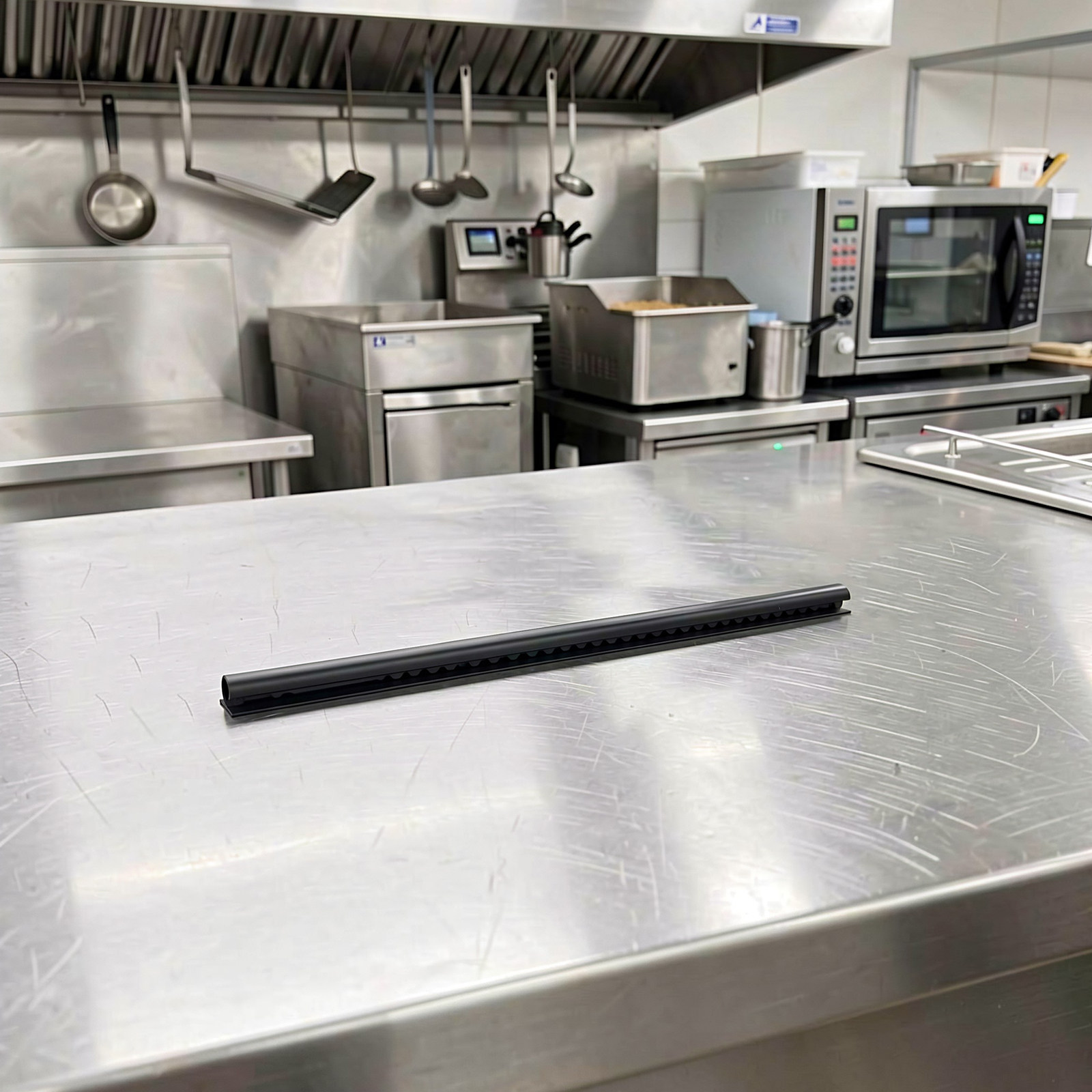 Commercial Kitchen Rack - Rail de présentation de reçus noir