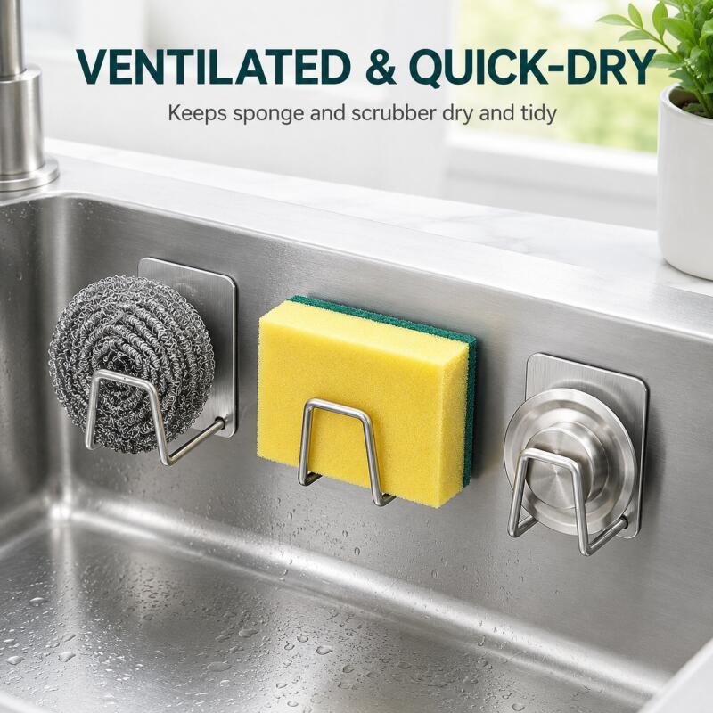 Commercial Kitchen Sink - Support auto-adhésif en acier inoxydable pour