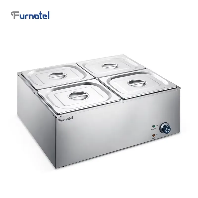 Bain Marie Food Warmer - Chauffe-plats électriques en acier inoxydable, ensemble