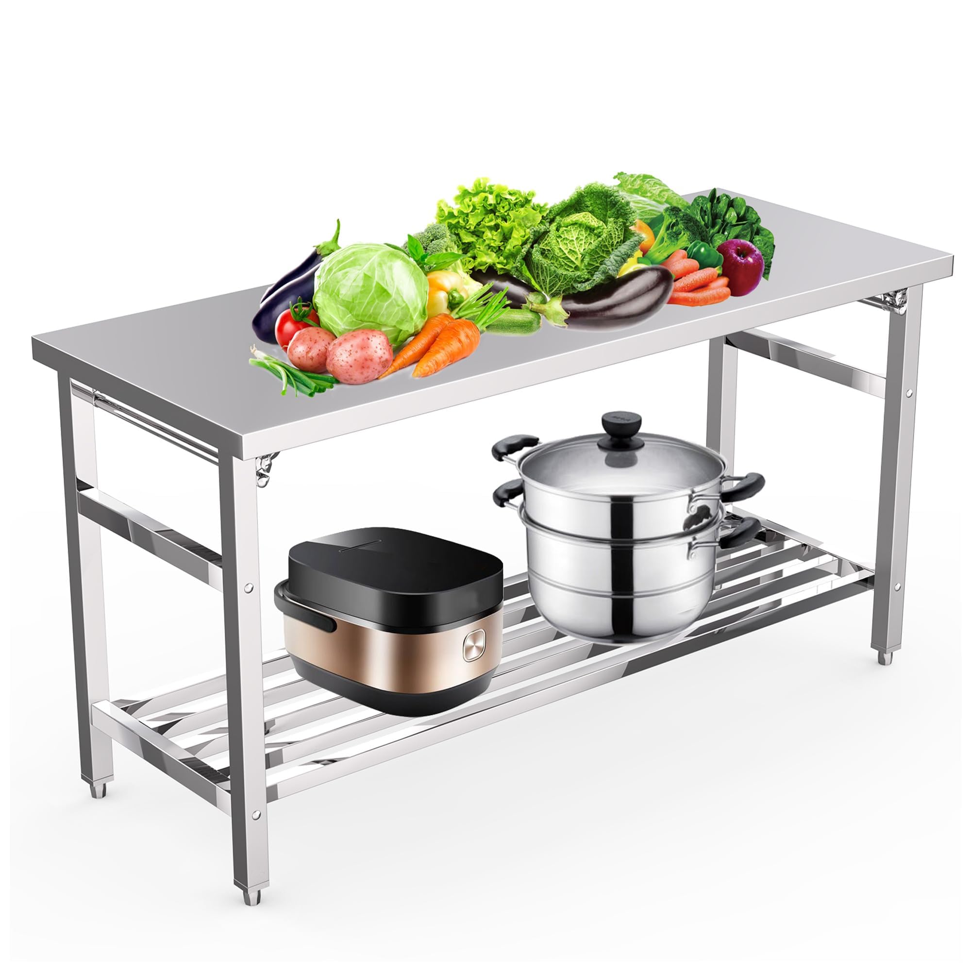 Commercial Kitchen Table - Table de préparation pliable en acier