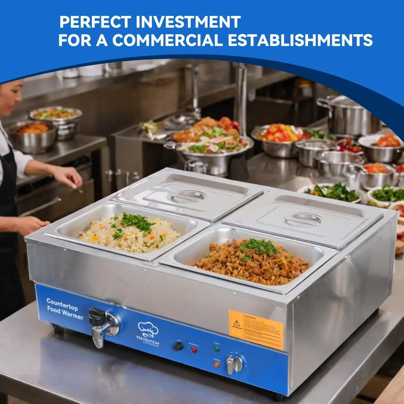 Chauffe-plat commercial à 4 ba - Bain Marie Food Warmer avis et prix