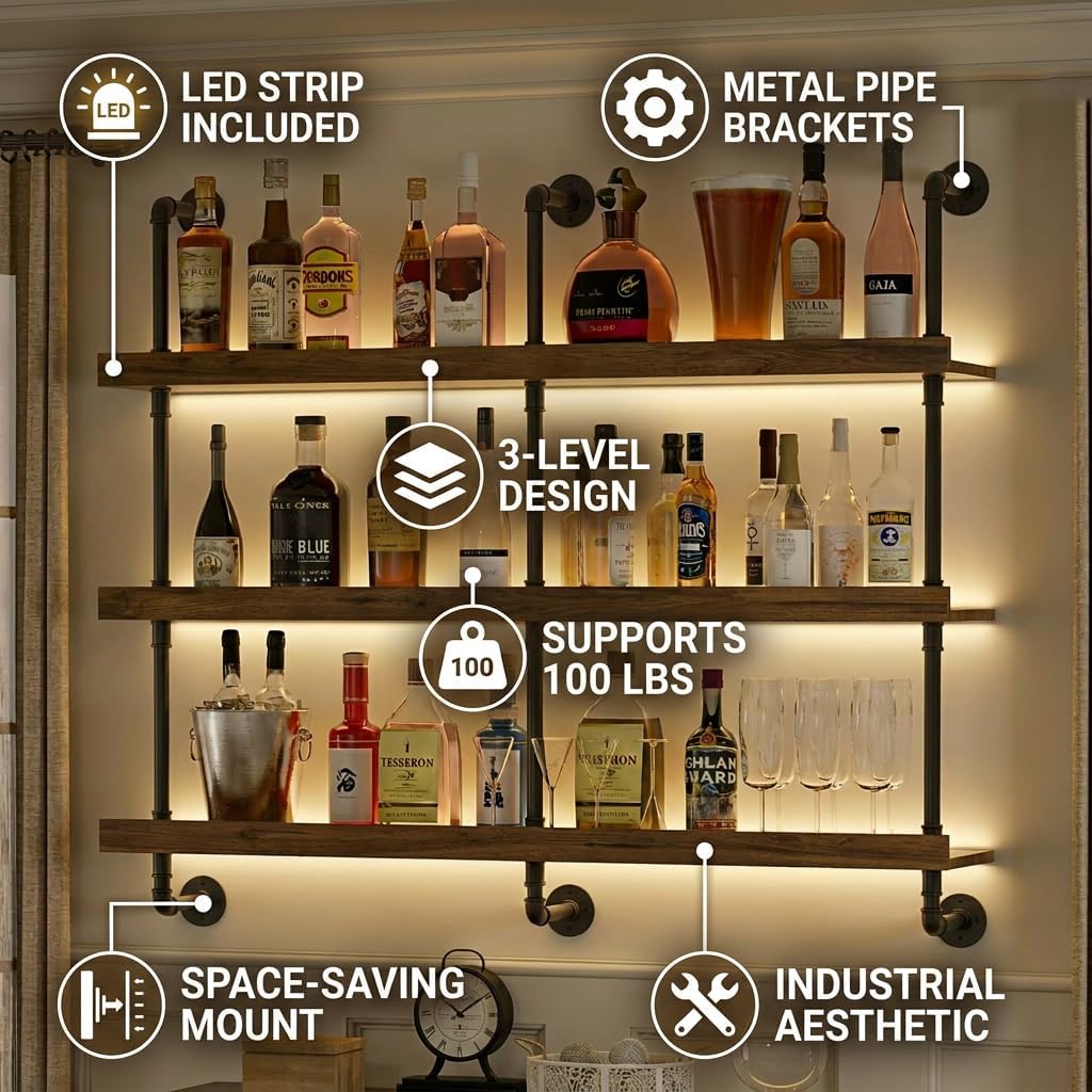 Étagère à vin murale avec écla - Commercial Kitchen Rack avis et prix
